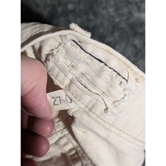 Current/Elliott 70s mini mini cutoff low rise shorts hippie cream frayed 27 - Picture 9 of 9